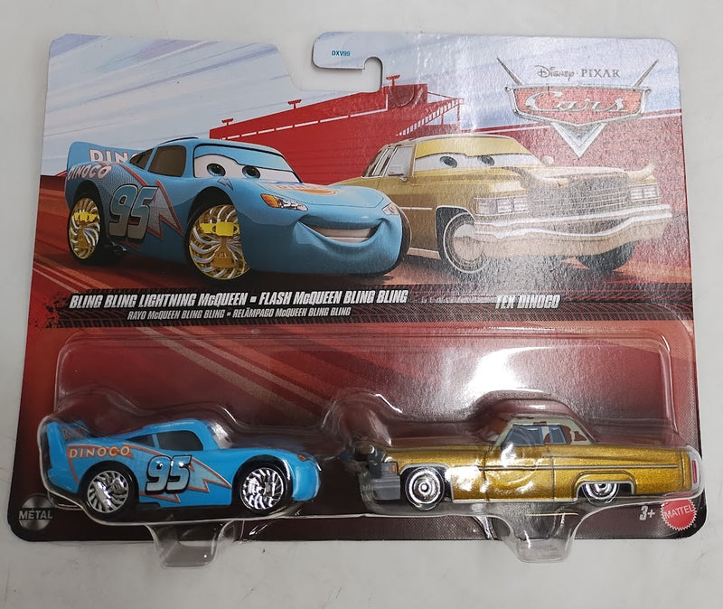 Cars Disney 1:55 - Die-Cast Bling Bling Lightning McQueen & Tex Dinoco
