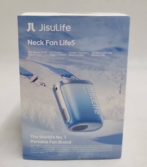 JISULIFE Portable Neck Fan Life 5 Blue **BRAND NEW, OPEN BOX**