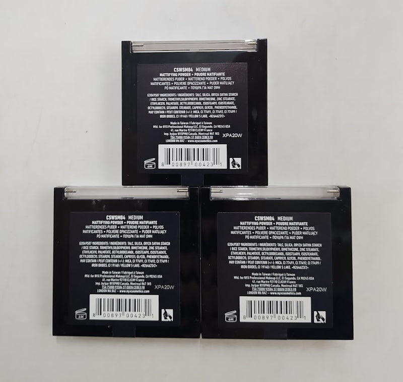 LOT OF 3!!! NYX Can't Stop Won't Stop Mattifying Pressed Powder - 04 Medium