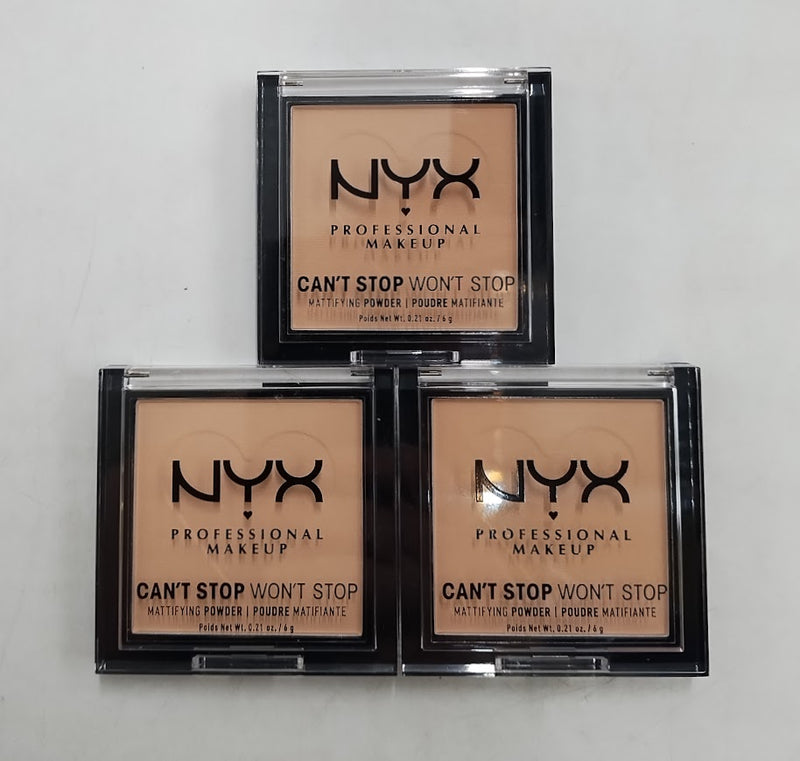 LOT OF 3!!! NYX Can't Stop Won't Stop Mattifying Pressed Powder - 04 Medium