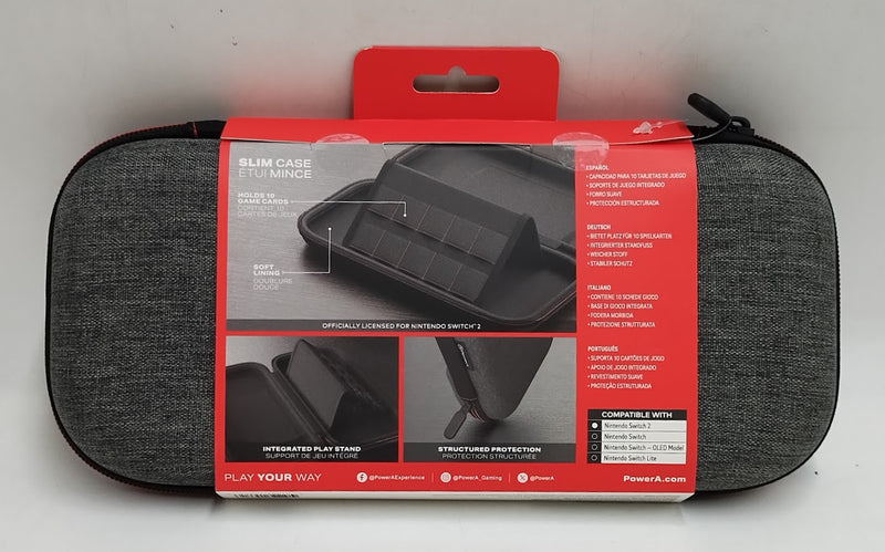 Slim Case for Nintendo Switch 2 - Dark Heather Gray: PowerA USB Console Cover