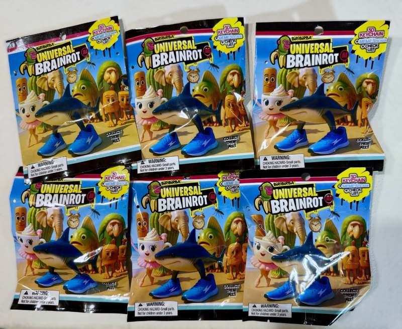 LOT OF 6! Biribirba Universal Brainrot AI 3D Keychain Blind Bags