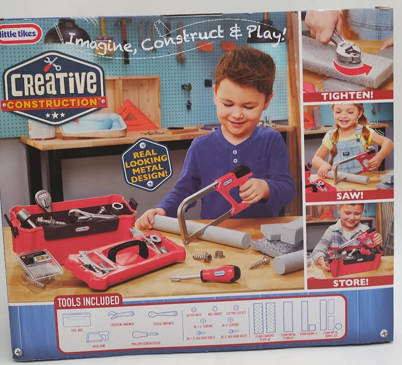 Little Tikes Creative Construction Tool Box Set with 9 Accessories SEE DETAILS