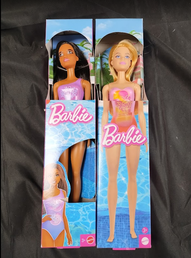 LOT OF 2-1 Blonde Hair Barbie and 1 African American Barbie Beach theme
