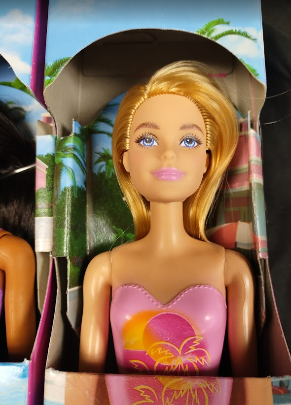 LOT OF 2-1 Blonde Hair Barbie and 1 African American Barbie Beach theme