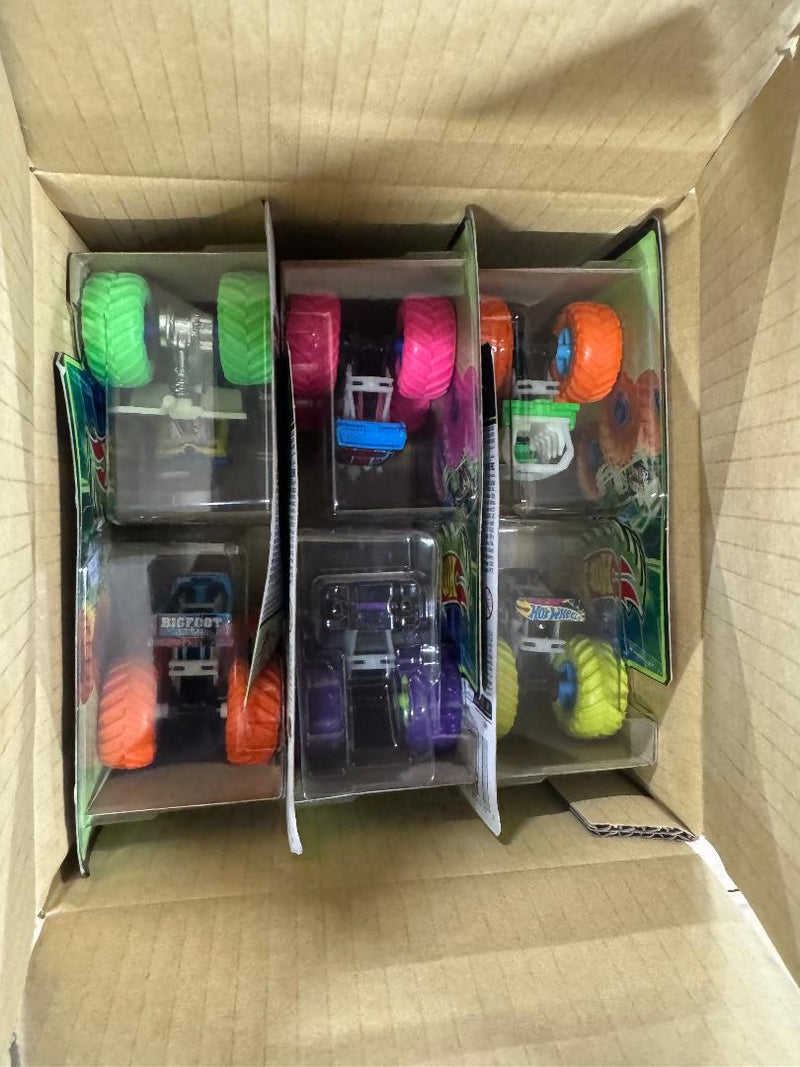LOT OF 6!!! Hot Wheels Monster Trucks Glow in the Dark Vehicle 2026 Mix 3 Case