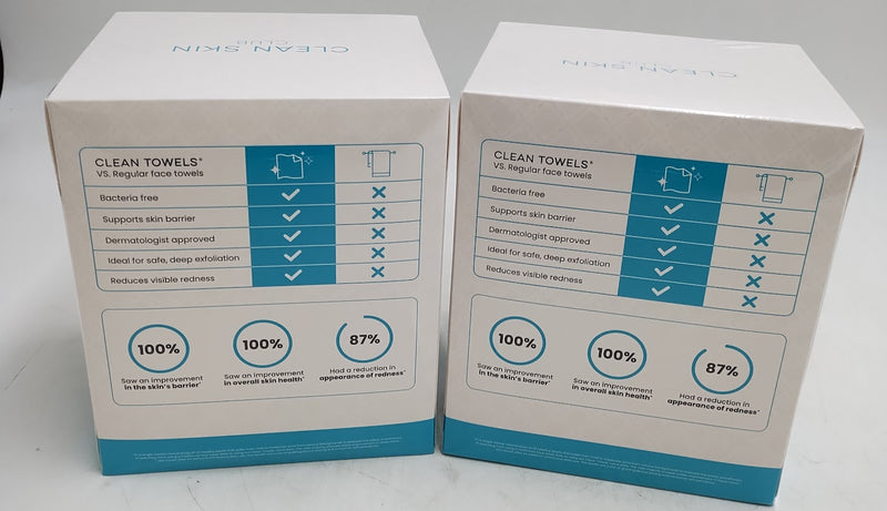 2 PACK!! Clean Skin Club Clean Towels Blemish Control - XL - 50ct