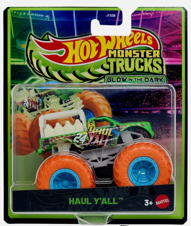 Hot Wheels Monster Trucks Glow-in-the-Dark 1:64 Scale Vehicle - Haul Y'all