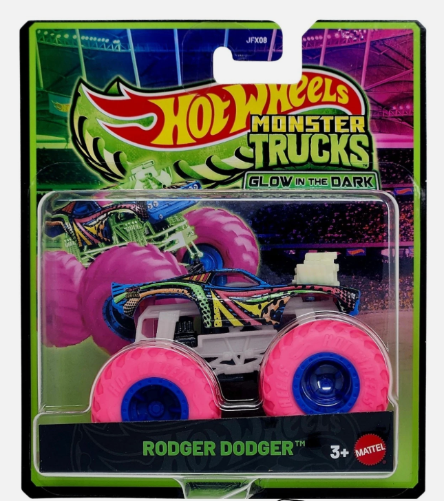 Hot Wheels Monster Trucks Glow-in-the-Dark 1:64 Scale Vehicle - Rodger Dodger
