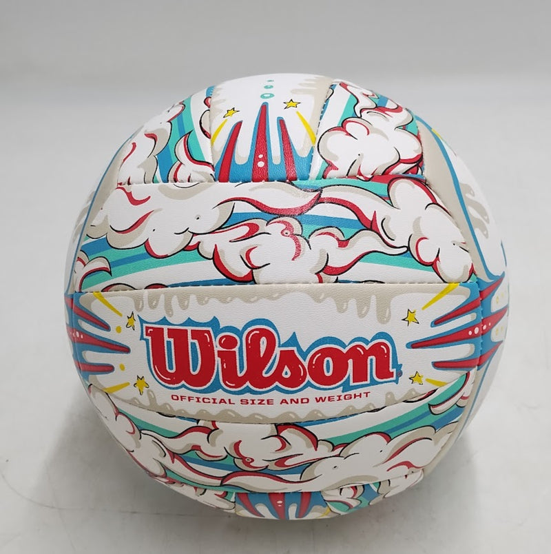 Wilson Graffiti Peace Volleyball White/Blue Size 5 Synthetic Leather SEE DETAILS