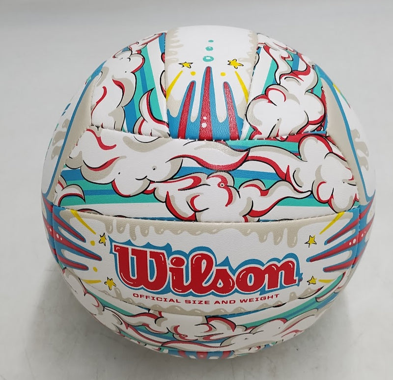 Wilson Graffiti Peace Volleyball White/Blue Size 5 Synthetic Leather SEE DETAILS