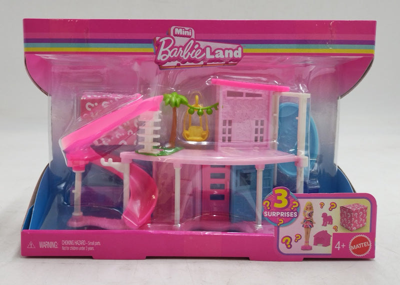 Barbie 1.5" Mini Land Doll House 1 with Furniture & Accessories