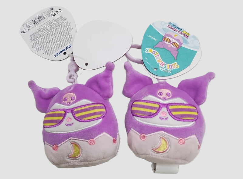 2 PACK!! Hello Kitty 3.5" Squishmallows Kawaii Tokyo Kuromi Little Plush Clip