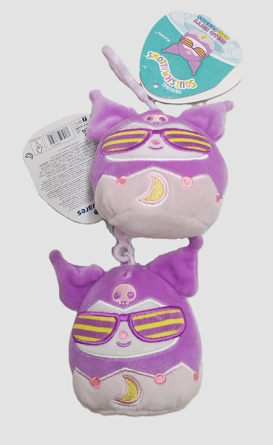 2 PACK!! Hello Kitty 3.5" Squishmallows Kawaii Tokyo Kuromi Little Plush Clip