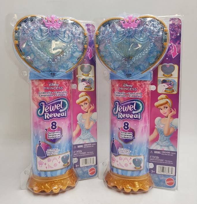 LOT OF 2!! Disney Princess Jewel Reveal Cinderella Fashion Doll
