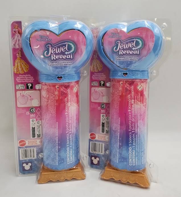 LOT OF 2!! Disney Princess Jewel Reveal Cinderella Fashion Doll