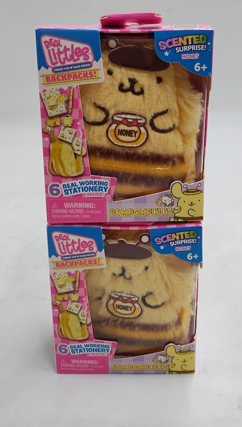 2 PACK!! Real Littles Hello Kitty & Friends Pompompurin Scented Honey Backpacks