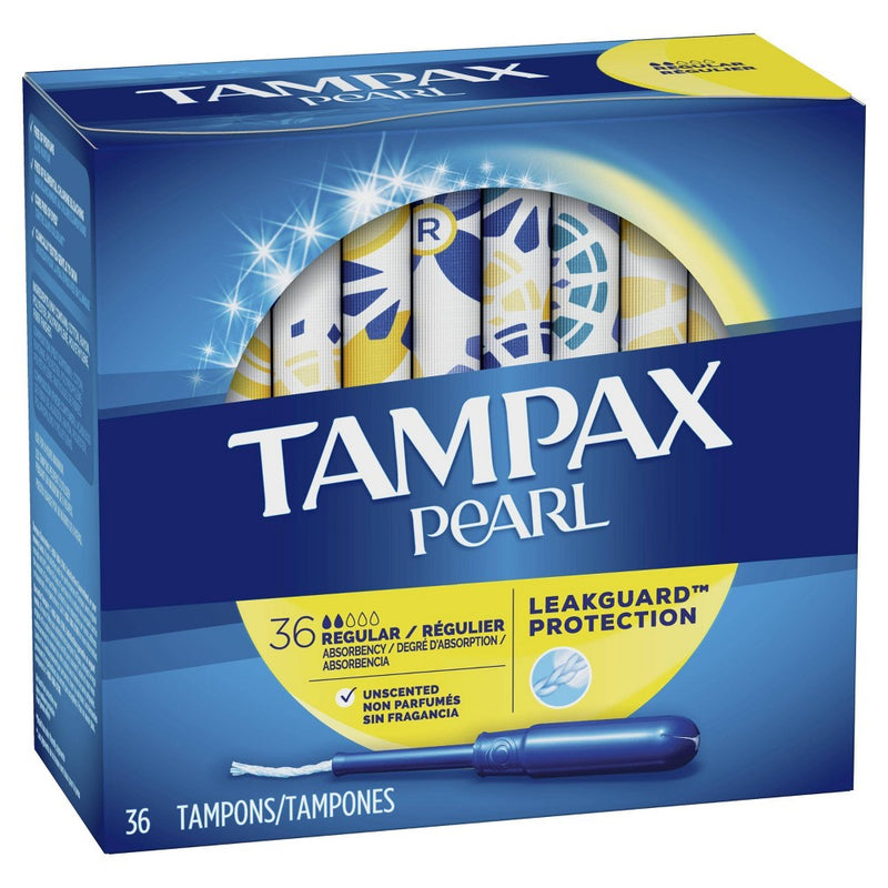 Tampax Pearl Plastic Unscented Tampons - Regular - 36ct