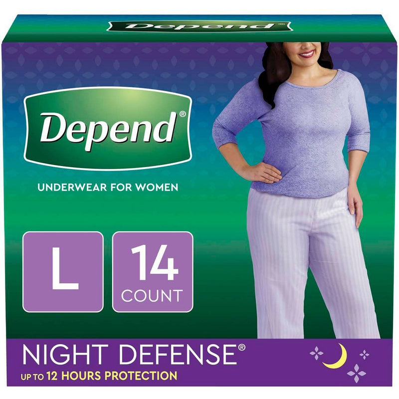 Depend Night Defense Incontinence Underwear for Women - Large - 14ct