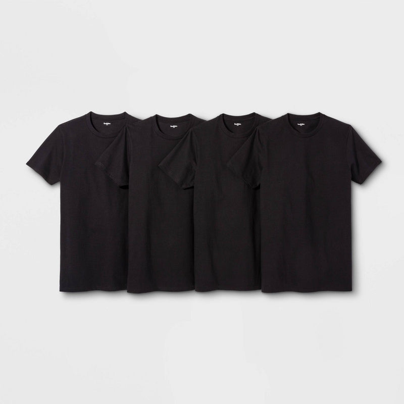 Men's Short Sleeve 4pk Crew-Neck T-Shirt - GoodfellowBlack M.
