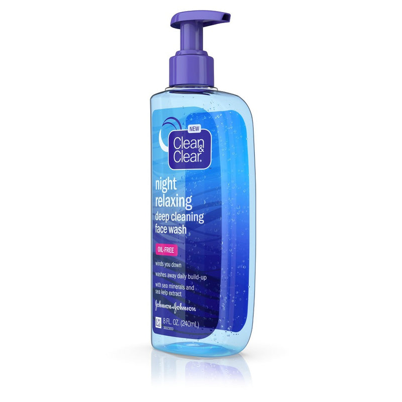 Clean & Clear Night Relaxing Oil-Free Deep Cleaning Face Wash - 8 fl oz