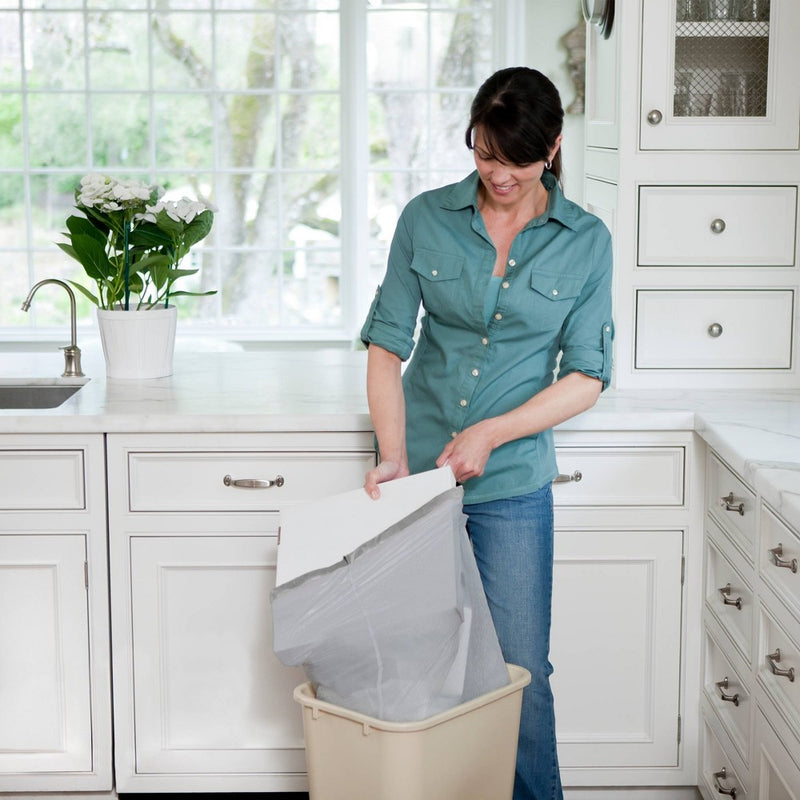 Glad Tall Kitchen Drawstring Trash Bags - OdorShield 13 Gallon Grey Trash Bag - Febreze Fresh Clean - 50ct