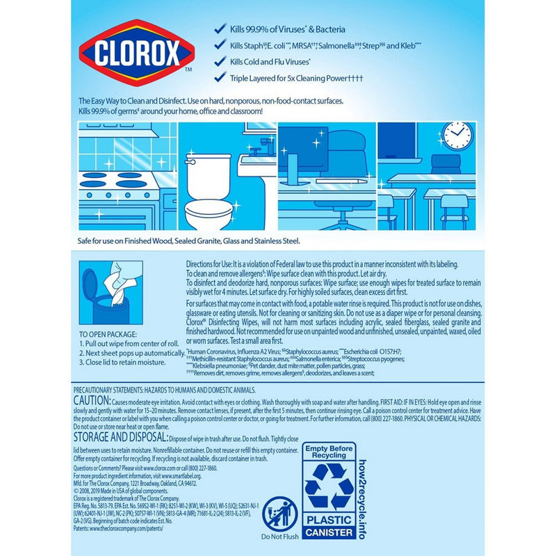 Clorox Disinfecting Wipes Bleach Free Cleaning Wipes - Crisp Lemon - 75ct