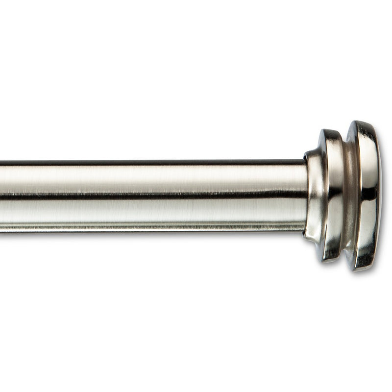 28"-48" Drapery Endcap Cafe Rod Brushed Nickel - Room Essentials& (LOCAL PICKUP ONLY)