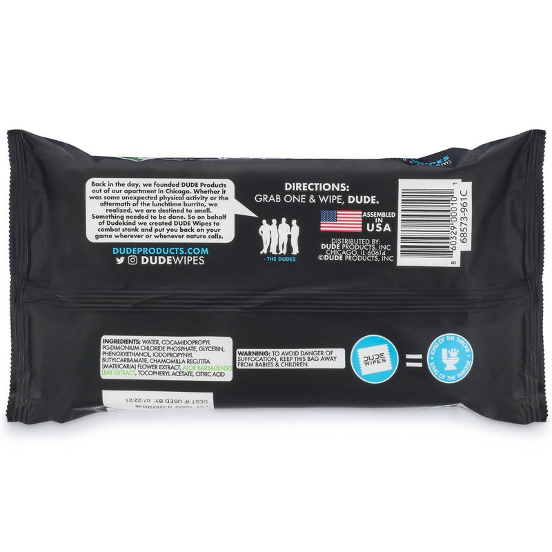 Dude Wipes Fragrance Free Flushable Wipes - 48ct