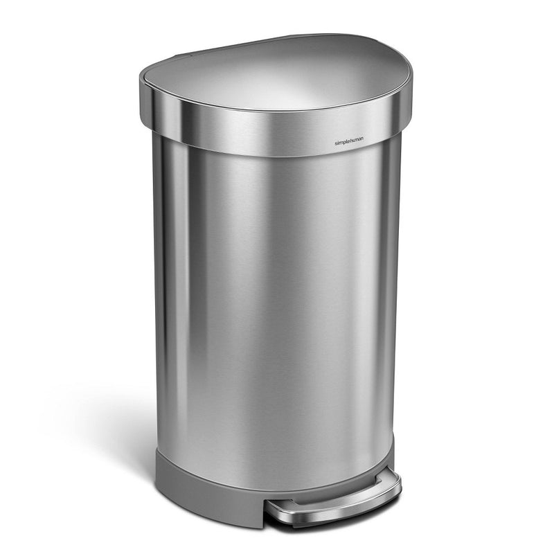 simplehuman 45L Semi-Round Step Trash Can Silver (LOCAL PICKUP ONLY)