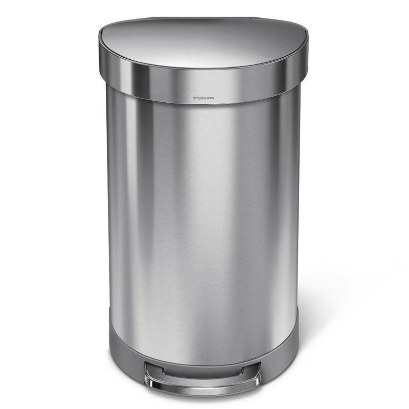 simplehuman 45L Semi-Round Step Trash Can Silver (LOCAL PICKUP ONLY)