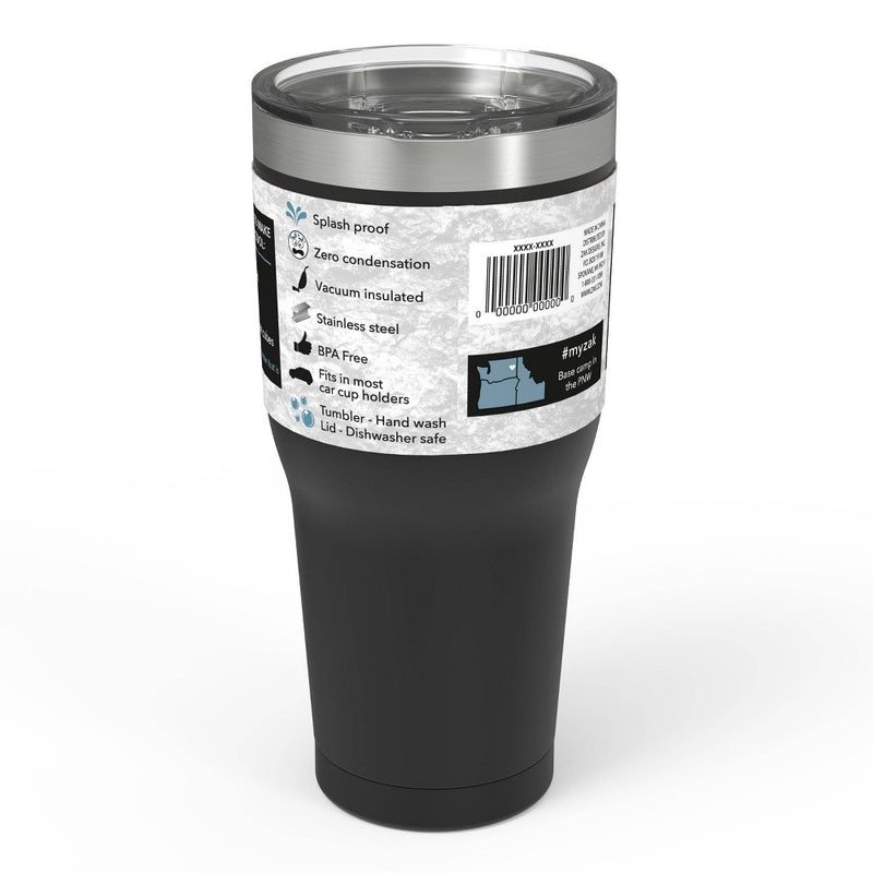 Zak! Designs 30oz Double Wall Stainless Steel Cascadia Tumbler - Black