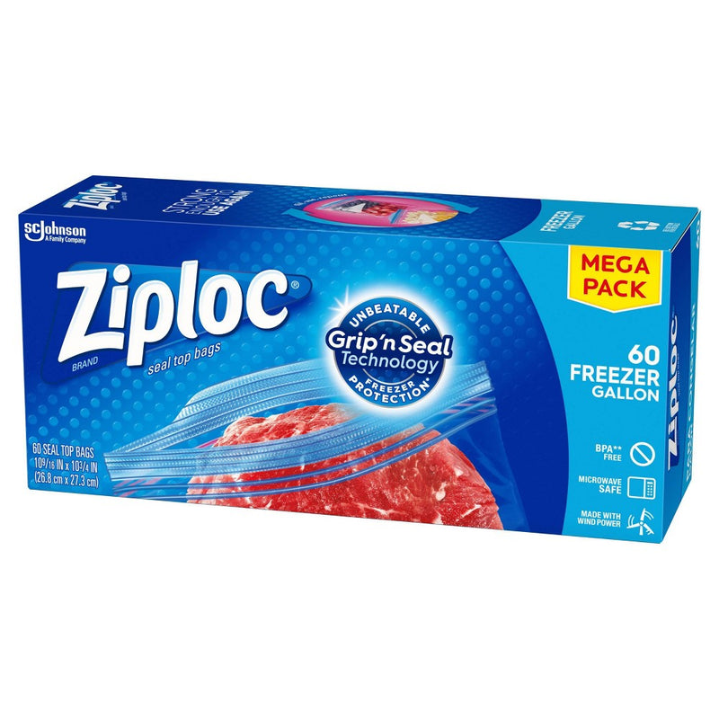 Ziploc Gallon Freezer Bags - 60ct
