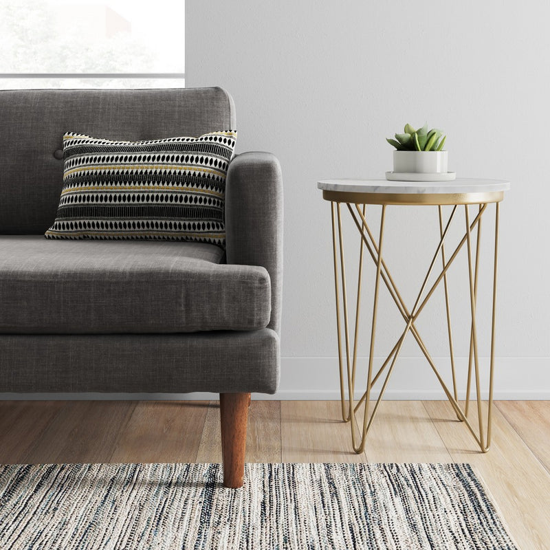Marble Top Round Table Gold - Project 62 (LOCAL PICKUP ONLY)