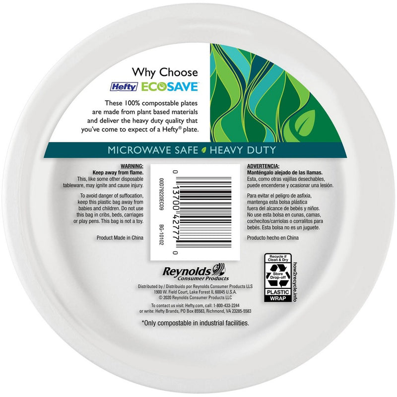 Hefty EcoSave Molded Fiber 8 3/4" Plates - 22ct