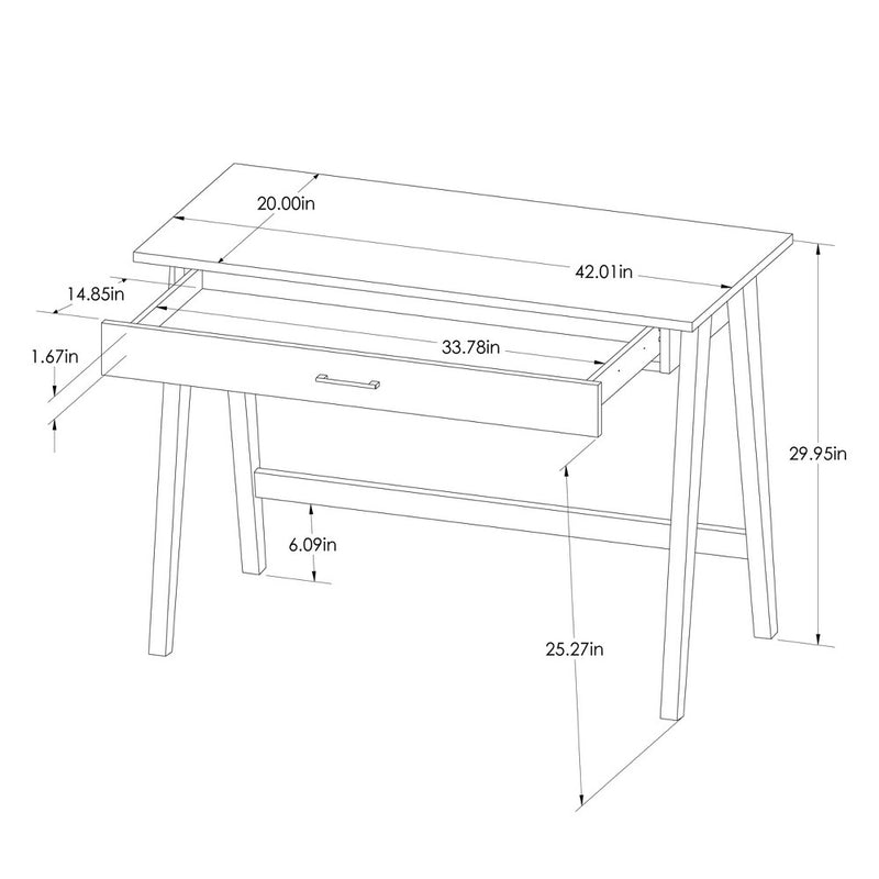 Paulo Wood Writing Desk with Drawer Walnut - Project 62 (LOCAL PICKUP ONLY)