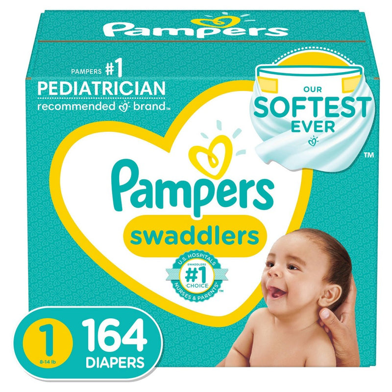 Pampers Swaddlers Disposable Diapers - Size 1 (164ct )