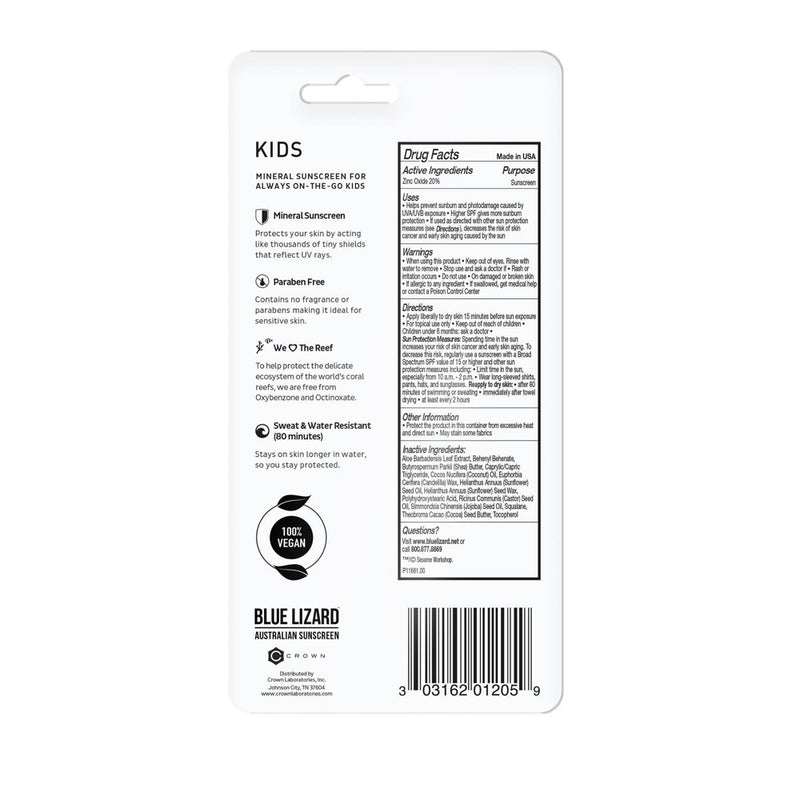 Blue Lizard Kids' Sunscreen Stick - Cookie Monster - SPF 50 - 0.5oz