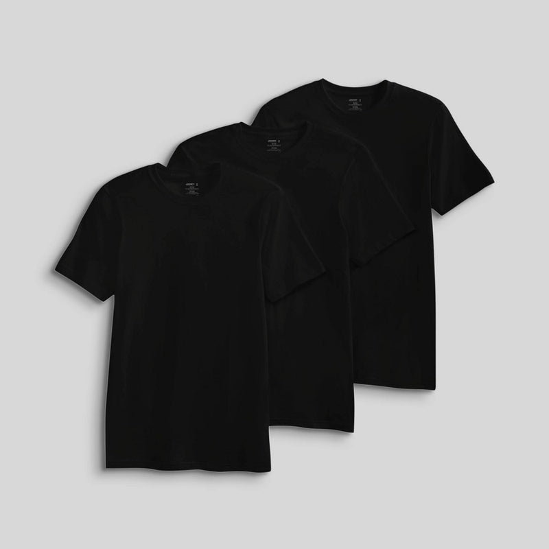 Jockey Generation Men's Stay New Cotton 3pk Crew Neck Short Sleeve T-Shirt - Black M