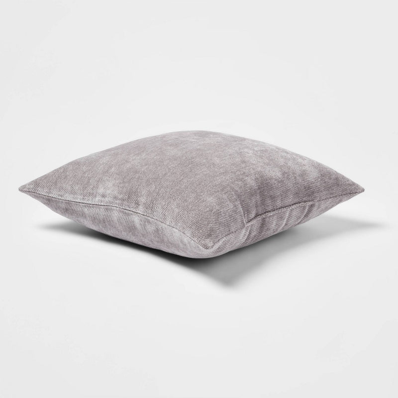 -single pillow-Chenille Square Throw Pillows Gray - Threshold