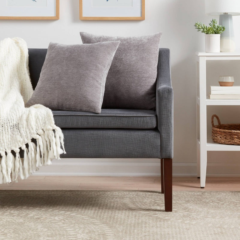 -single pillow-Chenille Square Throw Pillows Gray - Threshold