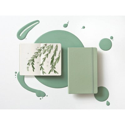 Moleskine 240pg Ruled Notebook Large Hardcover Light Green: 5x8.25", Journal, Acid-Free, Elastic Closure, Pocket