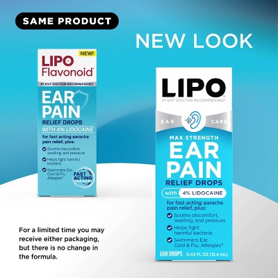 Lipo-Flavonoid Pain Relieving Ear Treatment Drops with Lidocaine - 0.42 fl oz