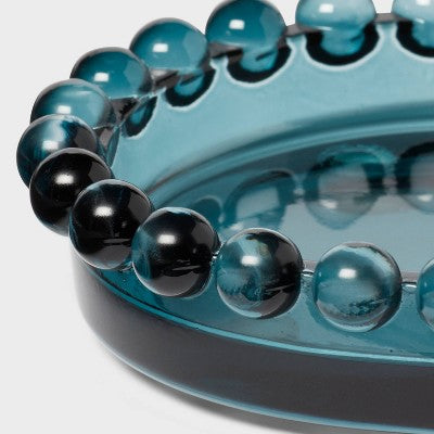Textured Glass Tray Blue - Threshold