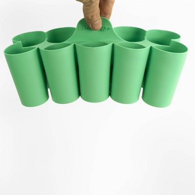 Sili-Seedlings 2pk 10 cell Seed Starter Silicone Outdoor Planter Jade Green