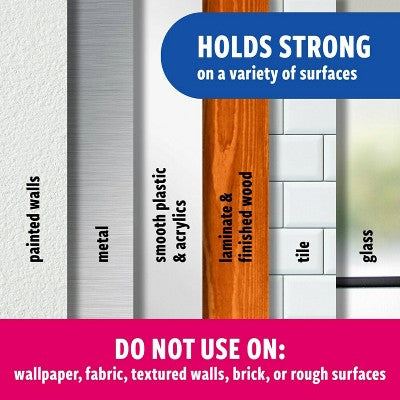 Command Small Clear Wire 3 Hooks Blueberry 4 Strip