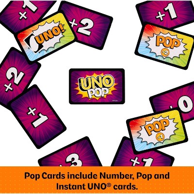 UNO Pop Card Game for Kids, Adult & Family Nights, 2-6 Players Ages 7+
