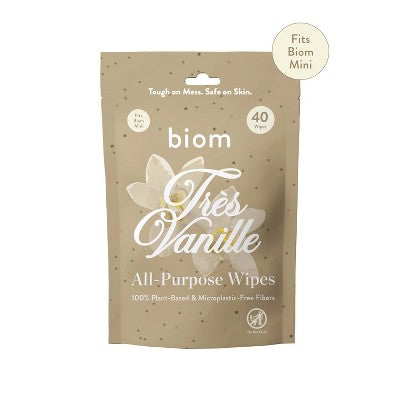Biom Tres Vanille All-Purpose Cleaning Mini Wipes - 40ct