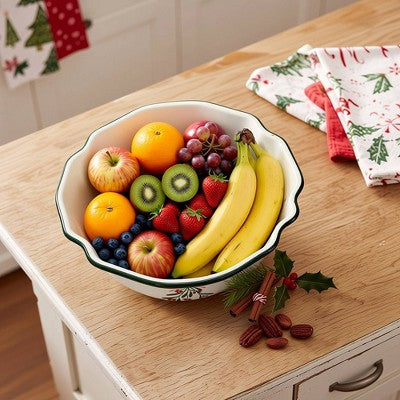 Cook With Color Enamel Serving Bowl Mistletoe