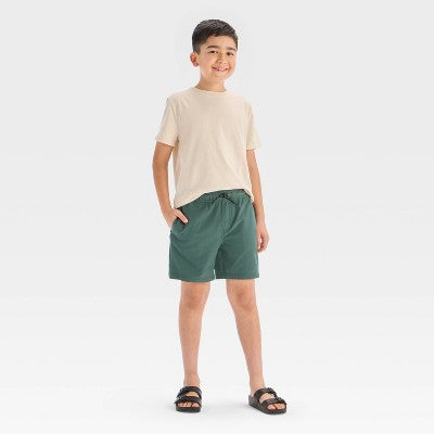 Boys' Quick Dry Shorts - Cat & Jack Dark Teal Green L HUSKY